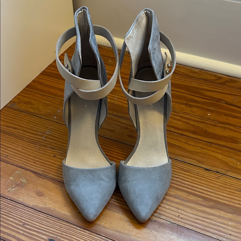 Joe's Jeans Gray and Cream Heels